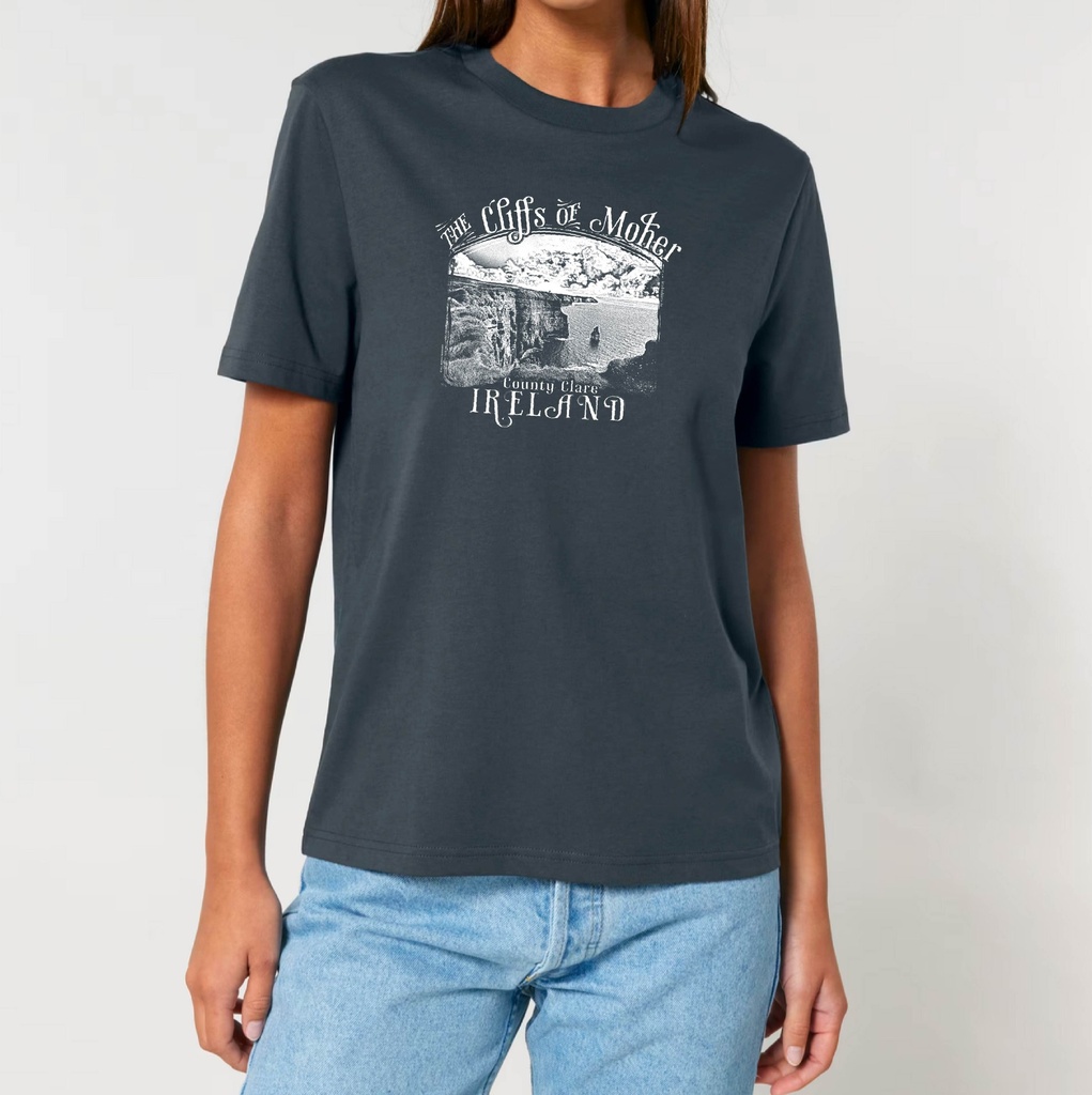 Monochrome Moher Cliffs Organic Unisex T-Shirt