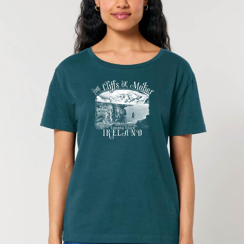 Monochrome Moher Cliffs Organic Women's T-Shirt