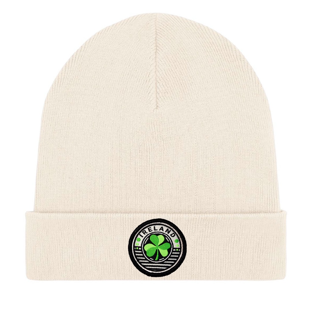 Ireland Circle Shamrock Organic Cotton Beanie