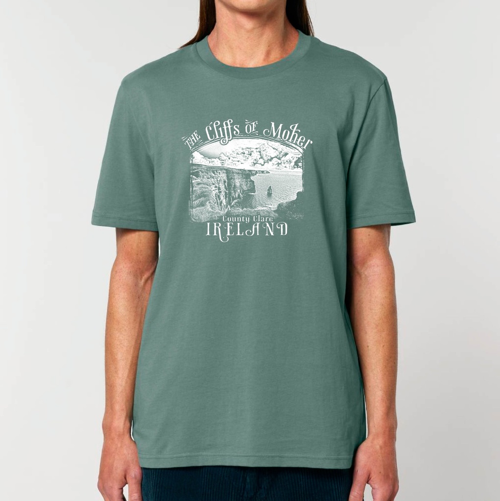 Monochrome Moher Cliffs Organic Unisex T-Shirt