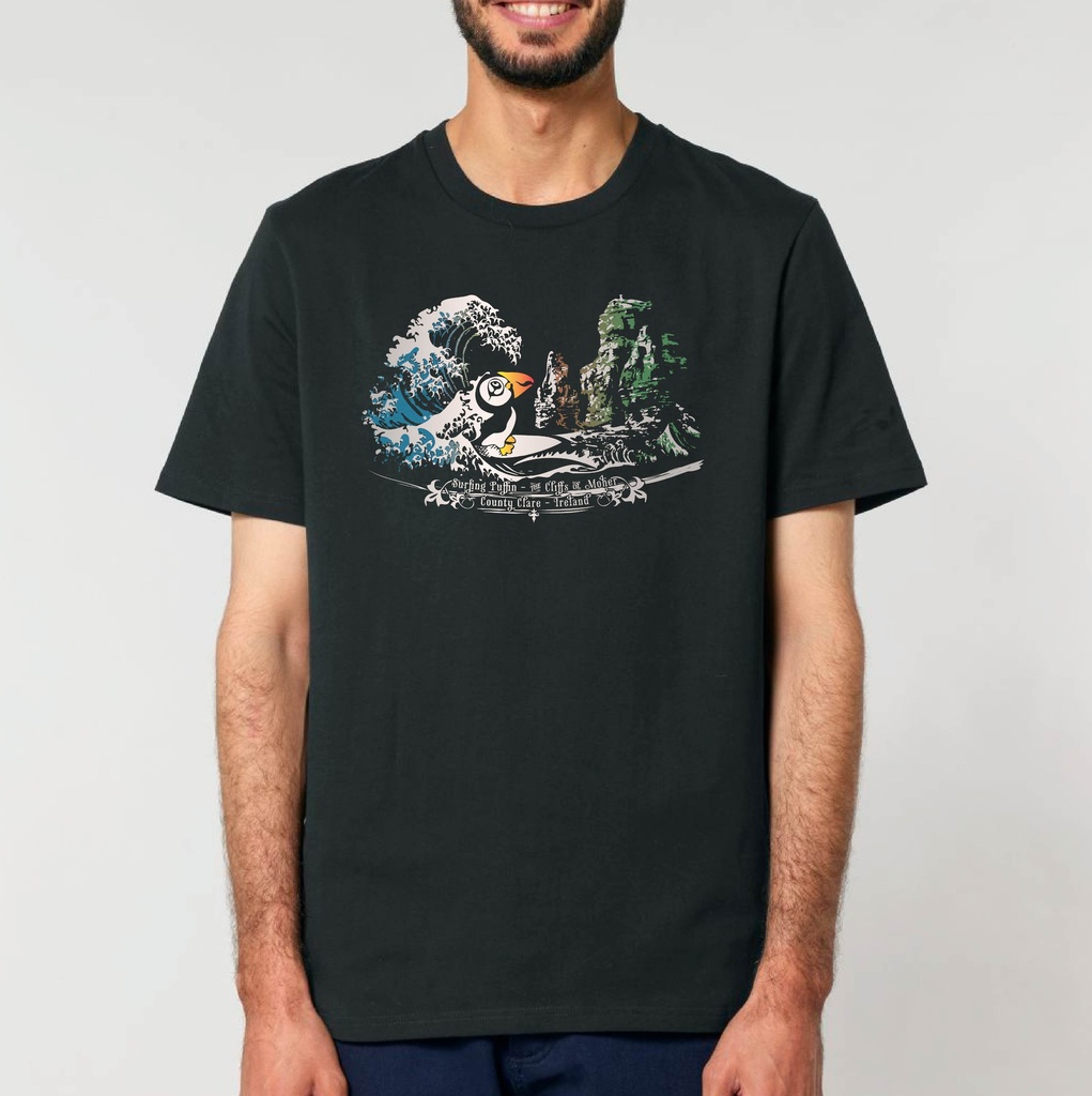 Surfing Puffin Organic Unisex T-Shirt