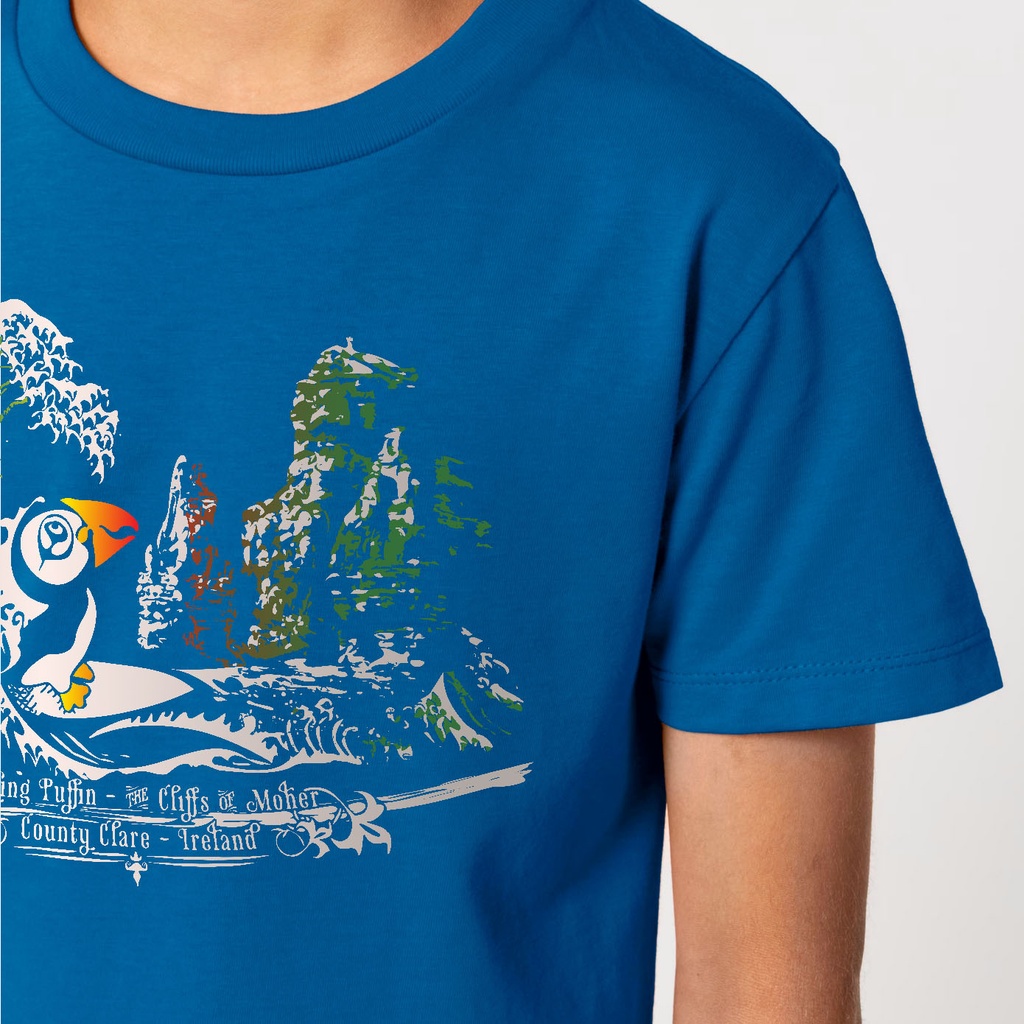 Surfing Puffin Organic Kid T-Shirt