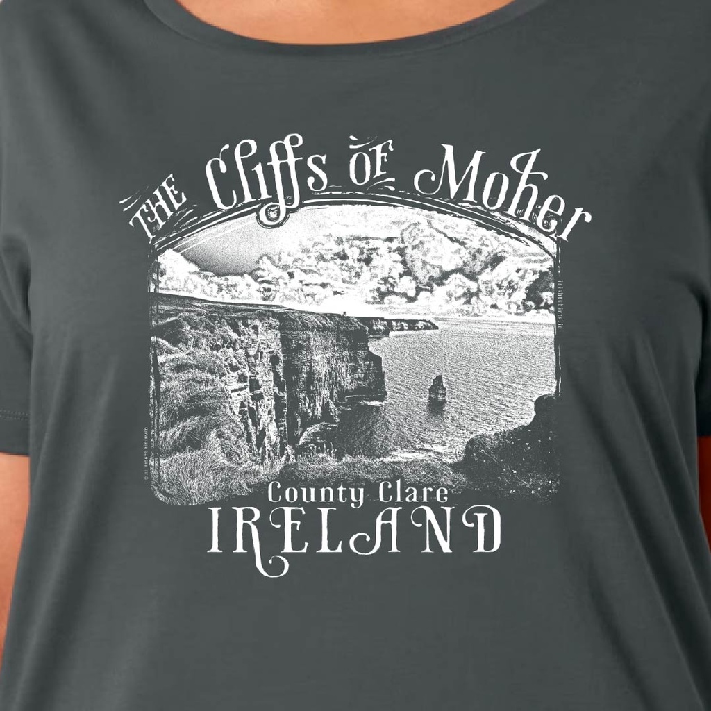 Monochrome Moher Cliffs Organic Women's T-Shirt