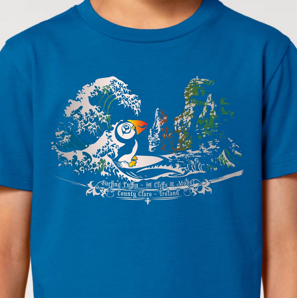 Surfing Puffin Organic Kid T-Shirt